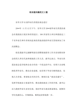 培训通讯稿范文2篇