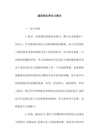 基层派出所实习报告