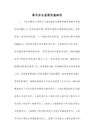 塔吊安全监理实施细则