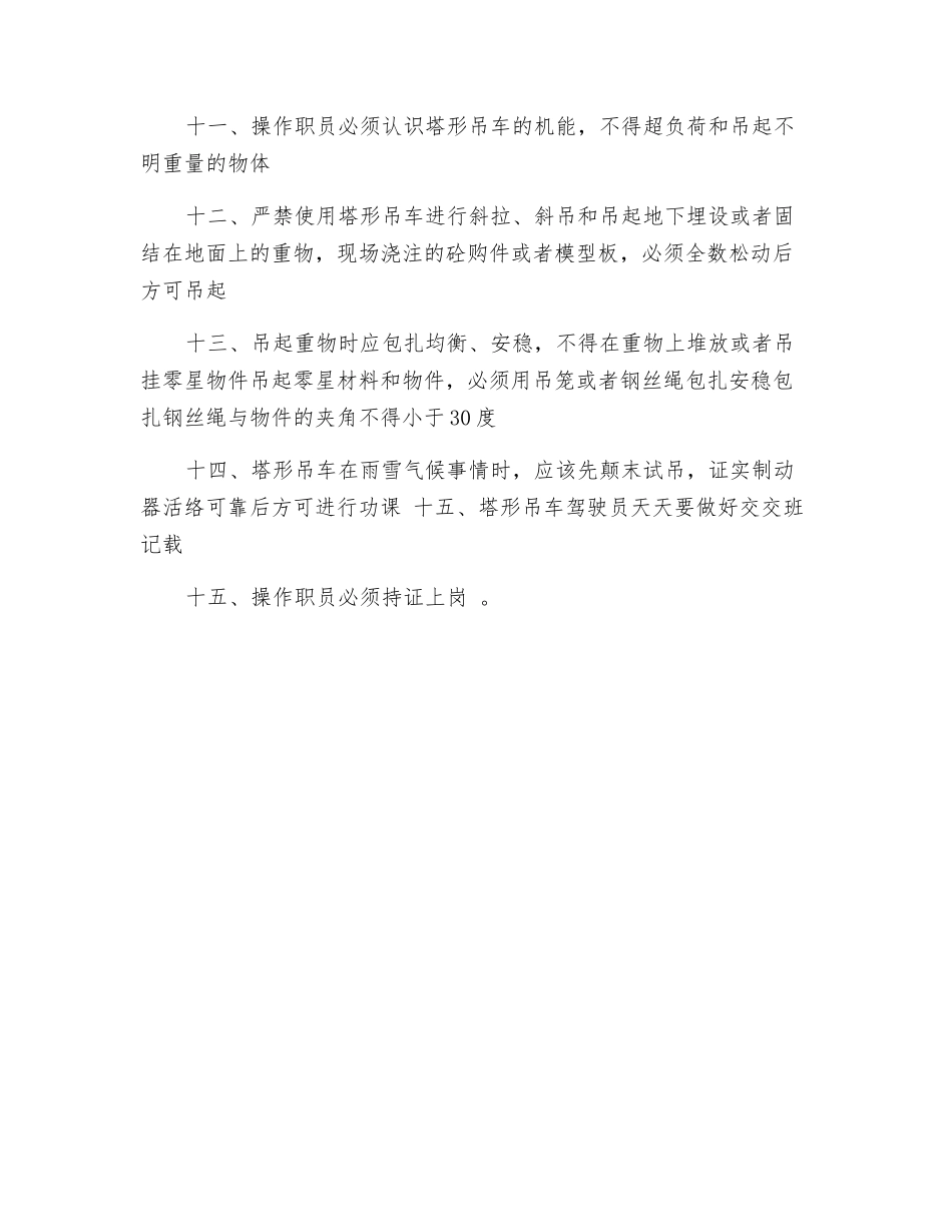 塔形吊车驾驶员安全技术操作规程_第2页