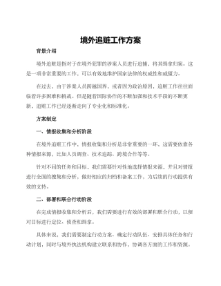 境外追赃工作方案