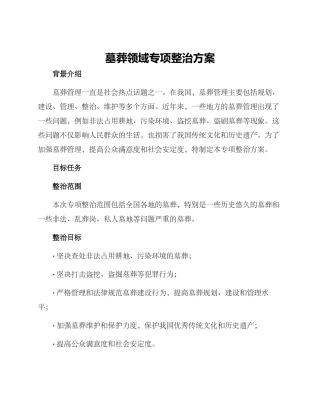 墓葬领域专项整治方案