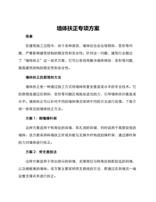 墙体扶正专项方案