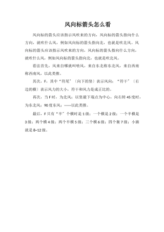 风向标箭头怎么看