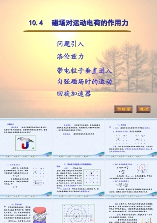 10.4  磁场对运动电荷的作用力