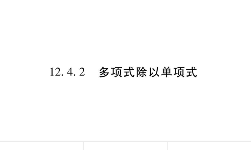 12.4.2多项式除以单项式