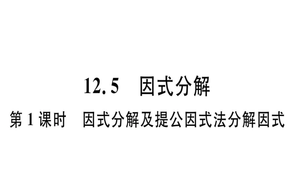 12.5 第1课时 因式分解及提公因式法分解因式