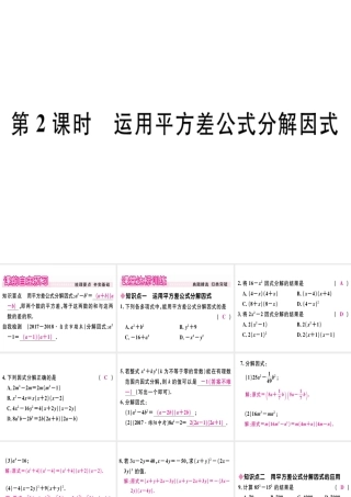 12.5 第2课时 运用平方差公式分解因式