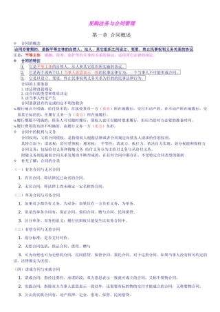 采购法务与合同管理知识点归纳XXXX年