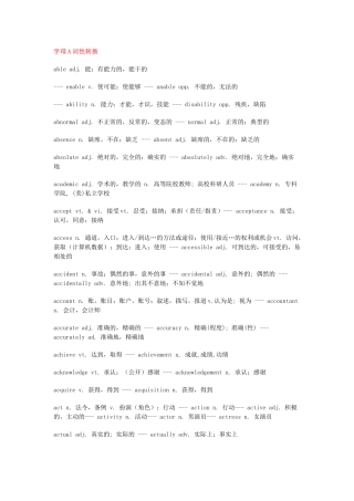 苏教译林版高中英语新课标3000词词性转换总结