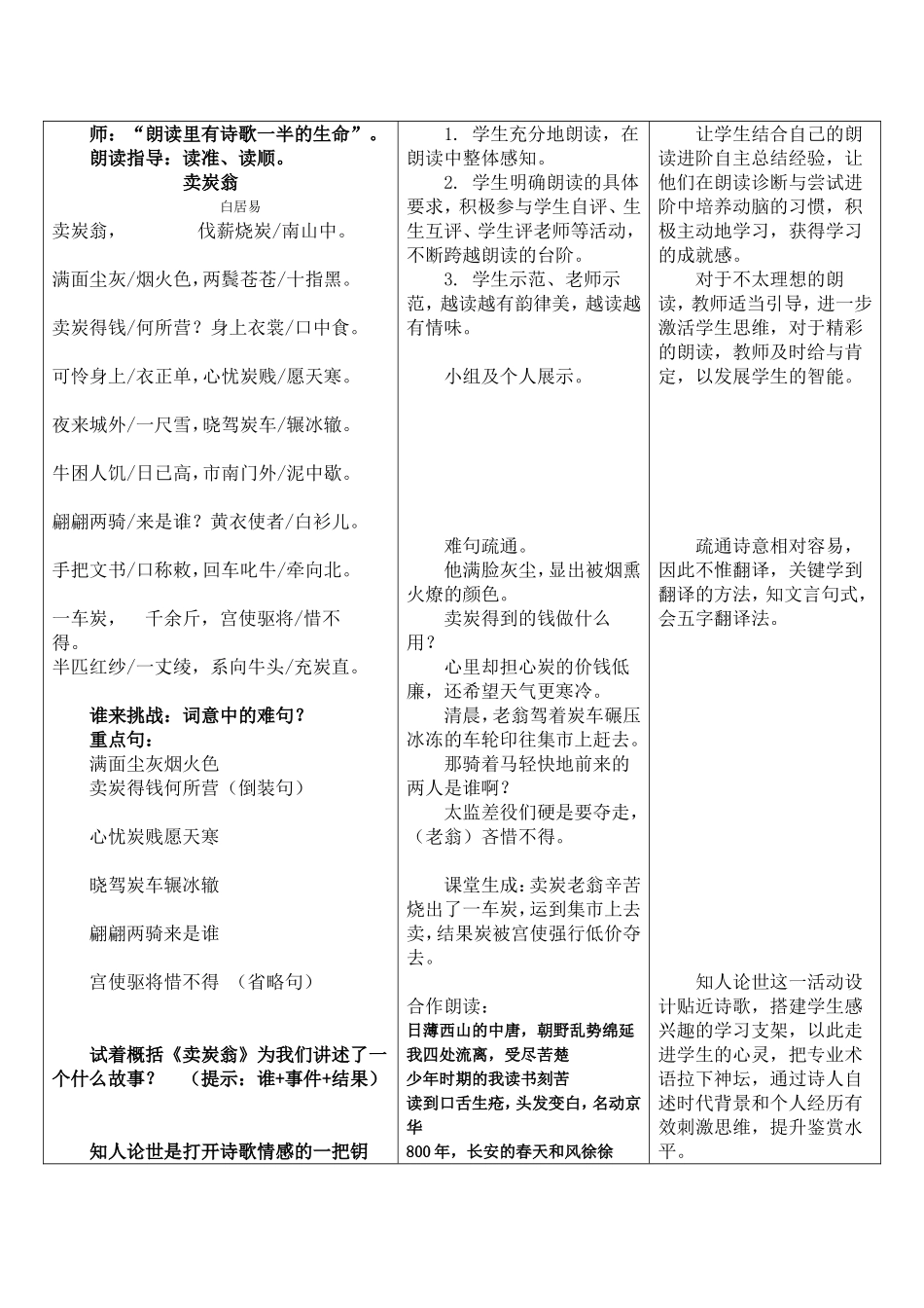 《卖炭翁》教学设计_第3页