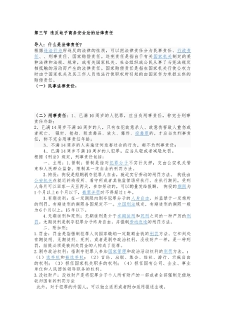 第七讲 电子商务安全法的法律责任