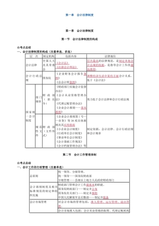 财经法规总复习(结构)