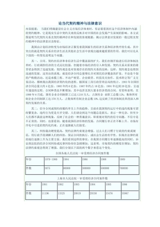 论当代契约精神与法律意识