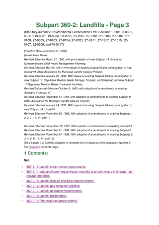 美国纽约州环保局关于垃圾填埋场的法律规定