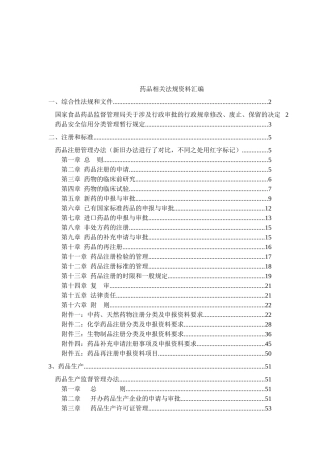 药品相关法规资料汇总