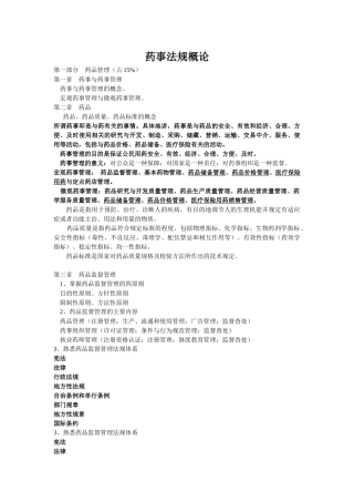 药事法规概论