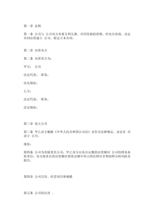 设立有限责任公司合同(DOC5页)