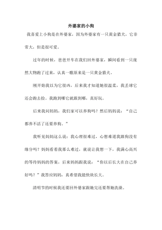 外婆家的小狗