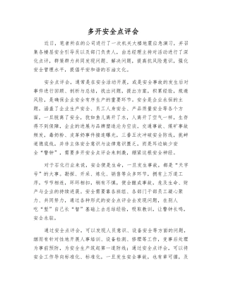 多开安全点评会
