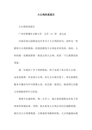 大公鸡的真面目