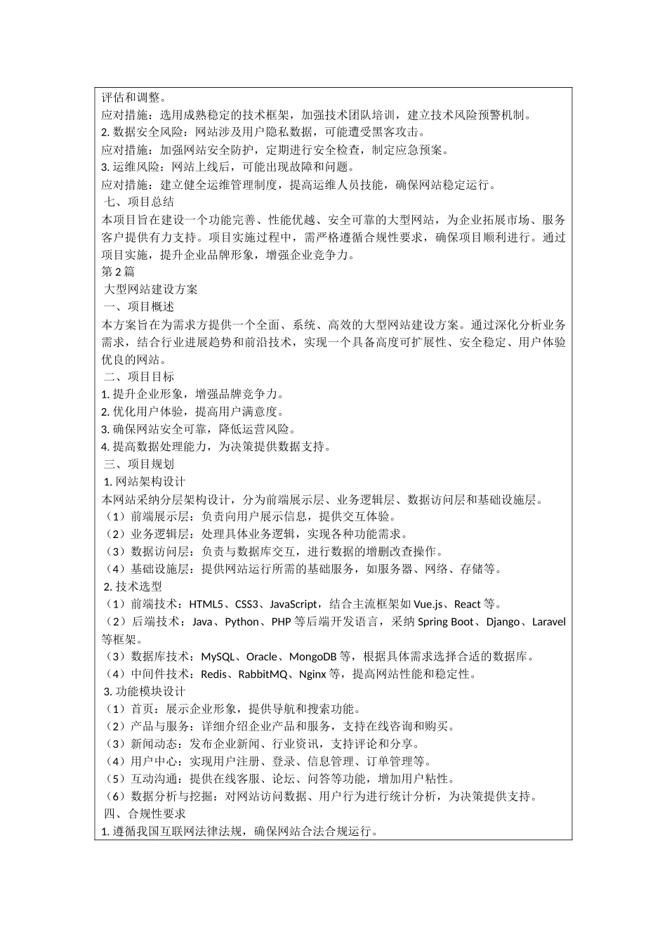 大型网站建设方案_第2页