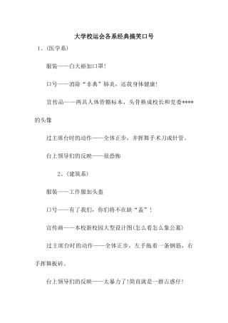 大学校运会各系经典搞笑口号
