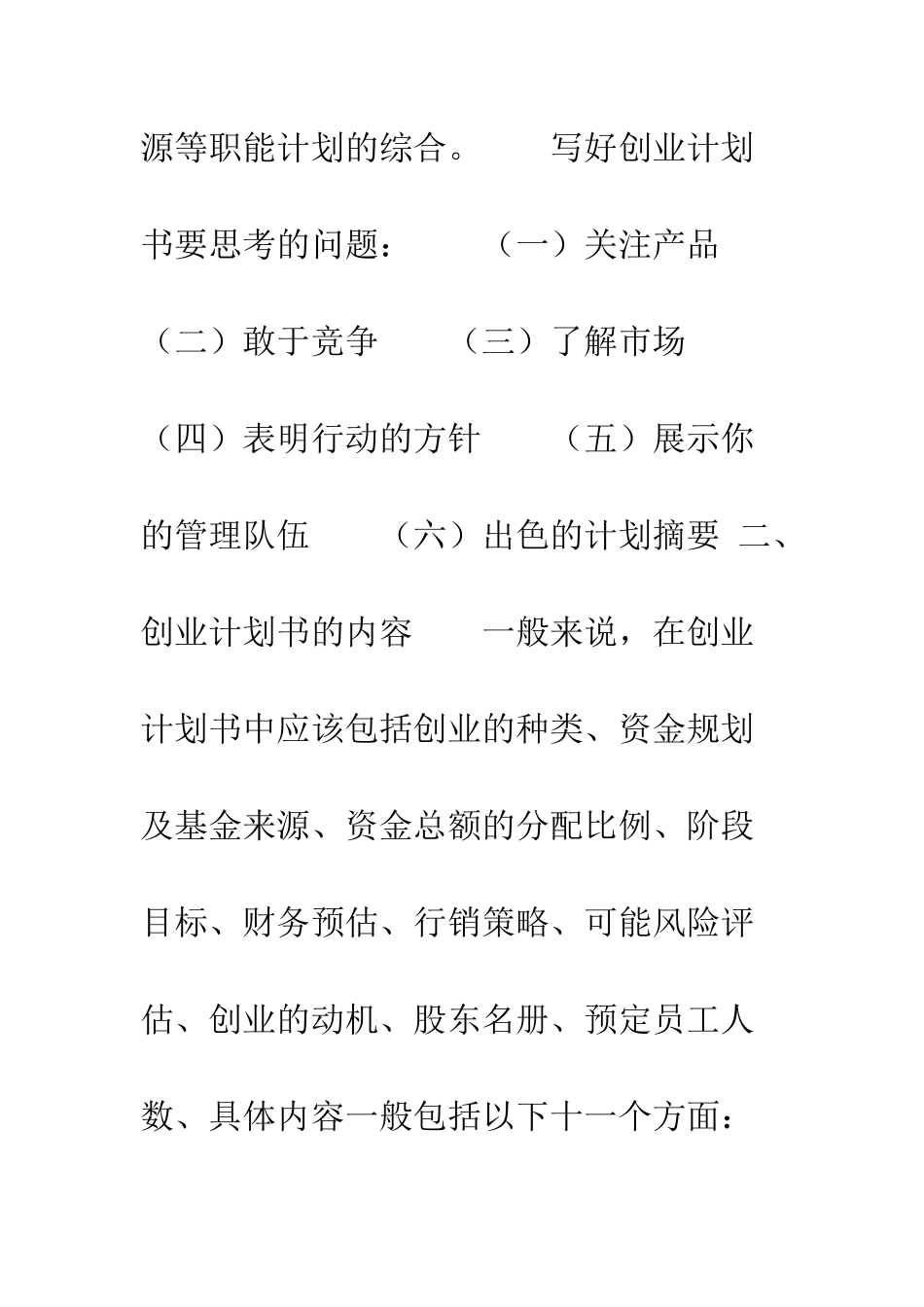 大学生创业计划书格式--精编范文_第2页