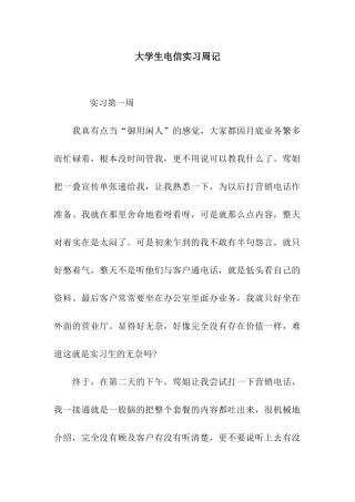 大学生电信实习周记