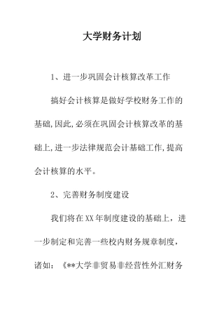 大学财务计划--精编范文