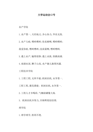 大学运动会口号