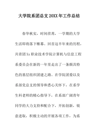 大学院系团总支2025年工作总结--精编范文