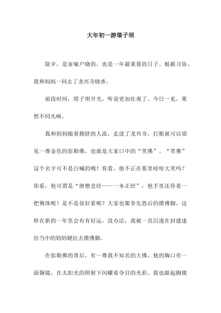 大年初一游塔子坝
