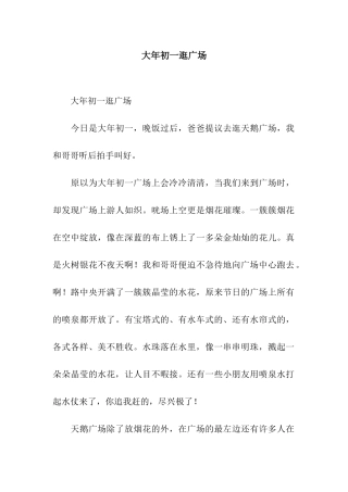 大年初一逛广场