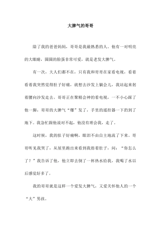 大脾气的哥哥