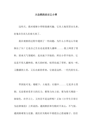 大自然的启示之小草