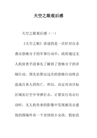 天空之眼观后感--精编范文