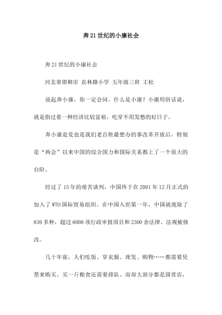 奔21世纪的小康社会-2