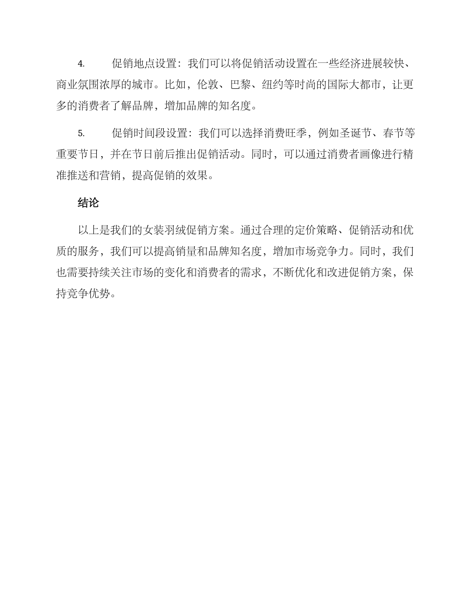 女装羽绒促销方案_第2页