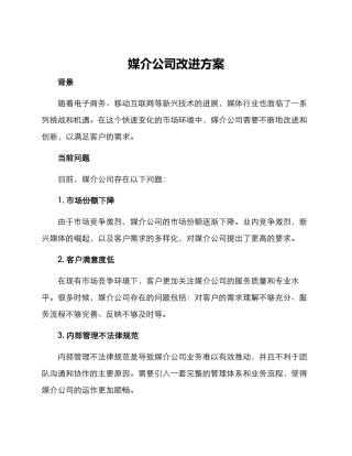 媒介公司改进方案