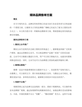 媒体品牌推荐方案