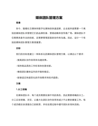 媒体团队管理方案