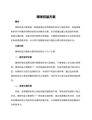 媒体权益方案