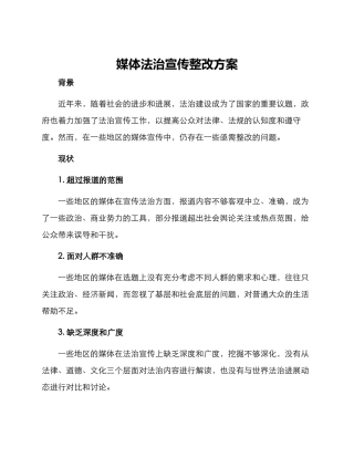 媒体法治宣传整改方案