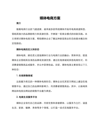 媒体电商方案