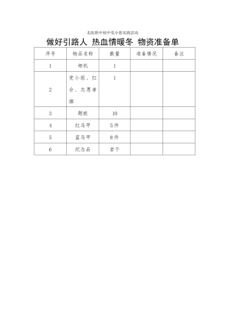 02做好引路人-热血情暖冬物资准备单