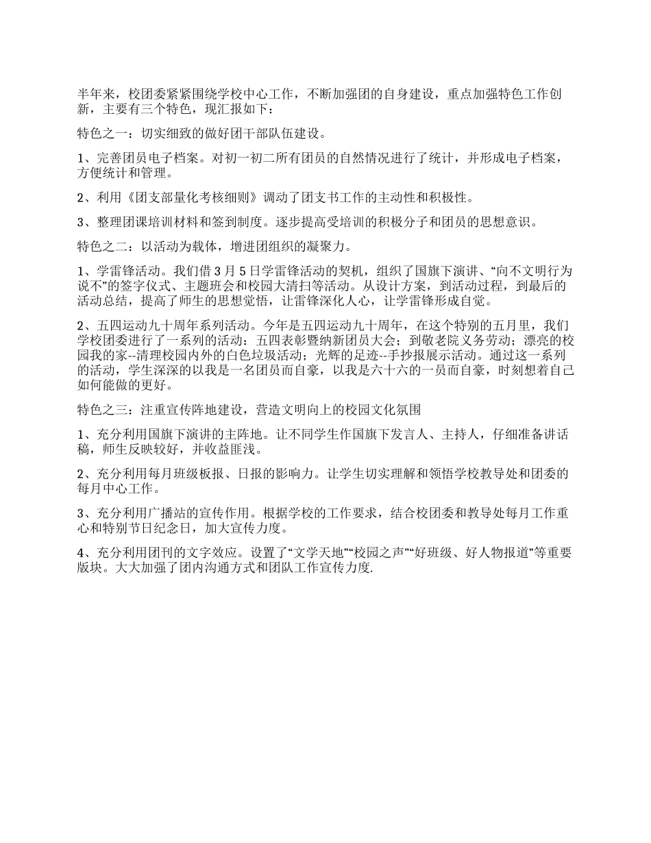 09半年团委工作总结_第1页