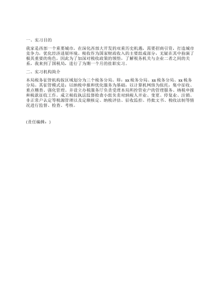 09年大学生国税局的实习报告