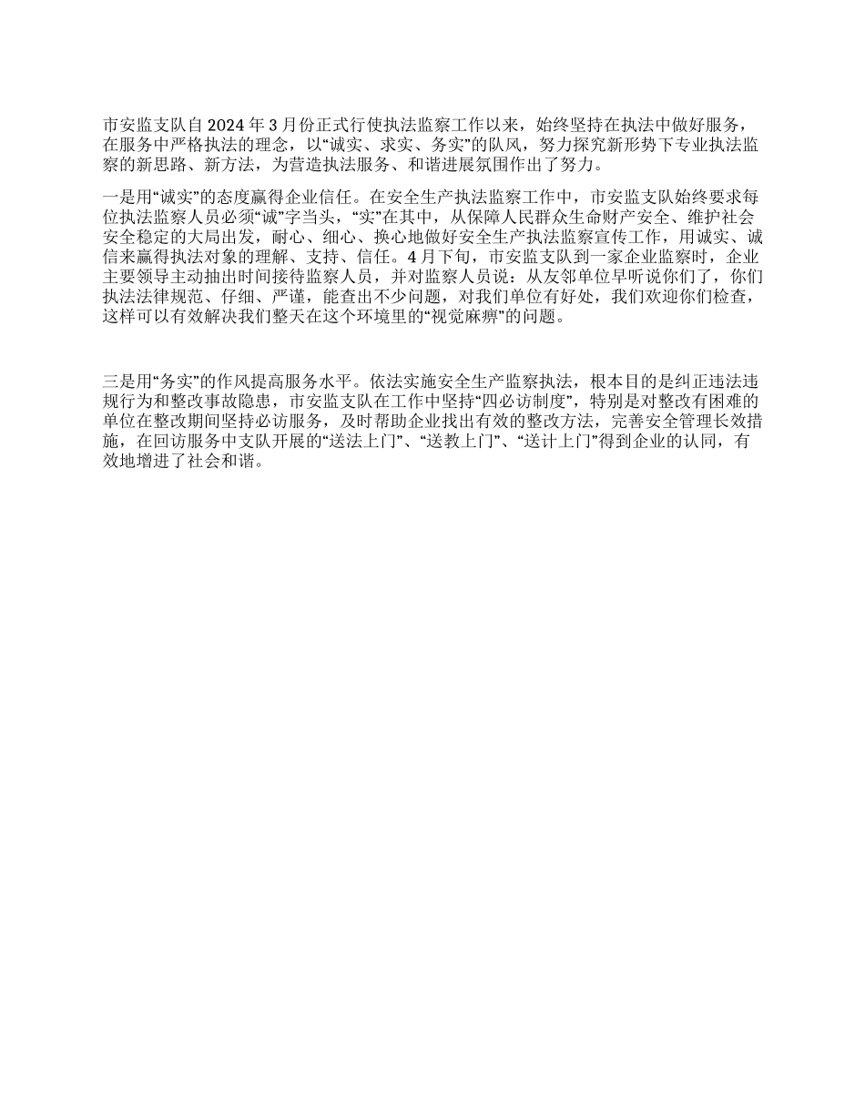 09年安监支队执法监察工作总结_第1页