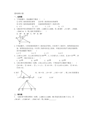 10全等三角形的概念和性质巩固练习